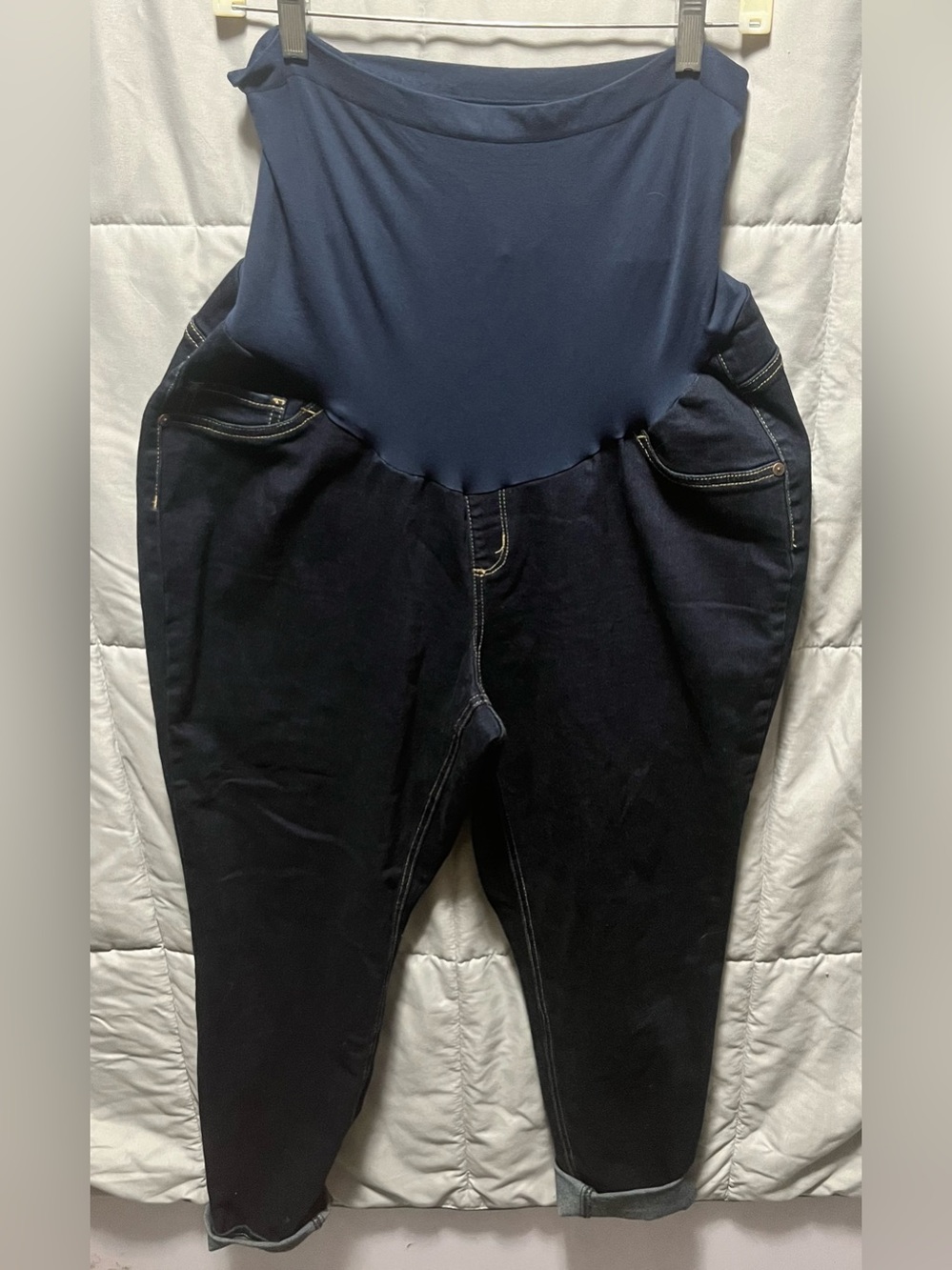 Maternity 2X Indigo Blue Jeans Full Yoke